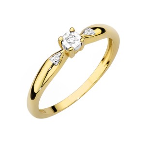 Pierścionek złoty z brylantem