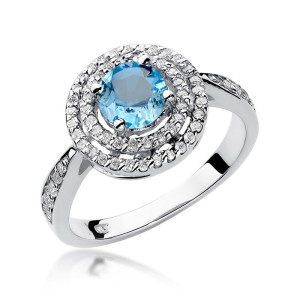 Pierścionek złoty z topazem