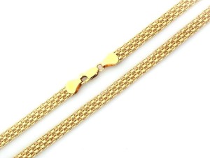 Złoty szeroki łańcuszek typu bismarck