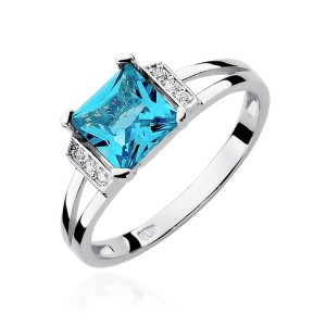 Pierścionek złoty z topazem