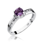 Pierścionek złoty z ametystem