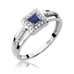 Pierścionek złoty z szafirem