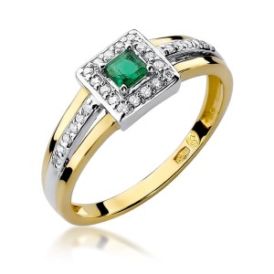 Pierścionek złoty ze szmaragdem