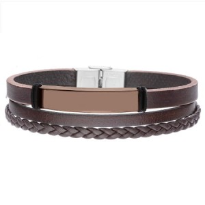 Bransoletka męska skórzana
