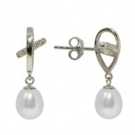 Kolczyki wiszące z prawdziwymi perłami