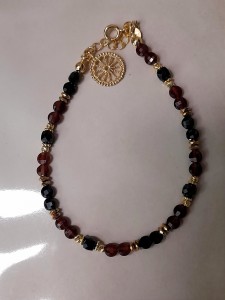 BRANSOLETKA Z TURMALINAMI I GRANATAMI