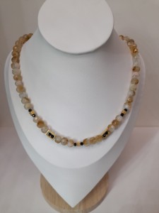 AURA NASZYJNIK Z CYTRYNEM I TURMALIN 