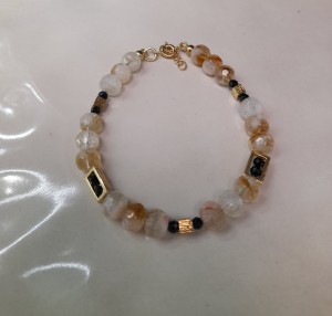 AURA BRANSOLETKA Z CYTRYNEM I TURMALINAMI