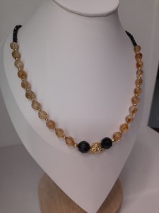 AURA NASZYJNIK TURMALINY I CYTRYN